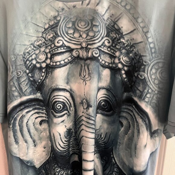 Elephant God Shirt Youth Size 5 Green All Over Print Short Sleeve Girls - Picture 6 of 10